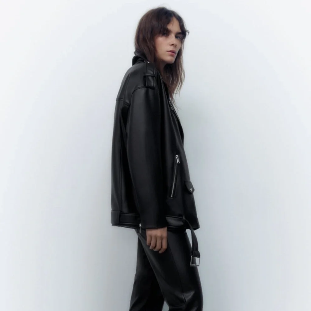 Brand New Zara Oversize Faux Leather Jacket, size M - Picture 4 of 8